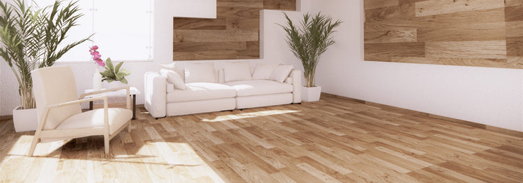 habitación con pisos laminados