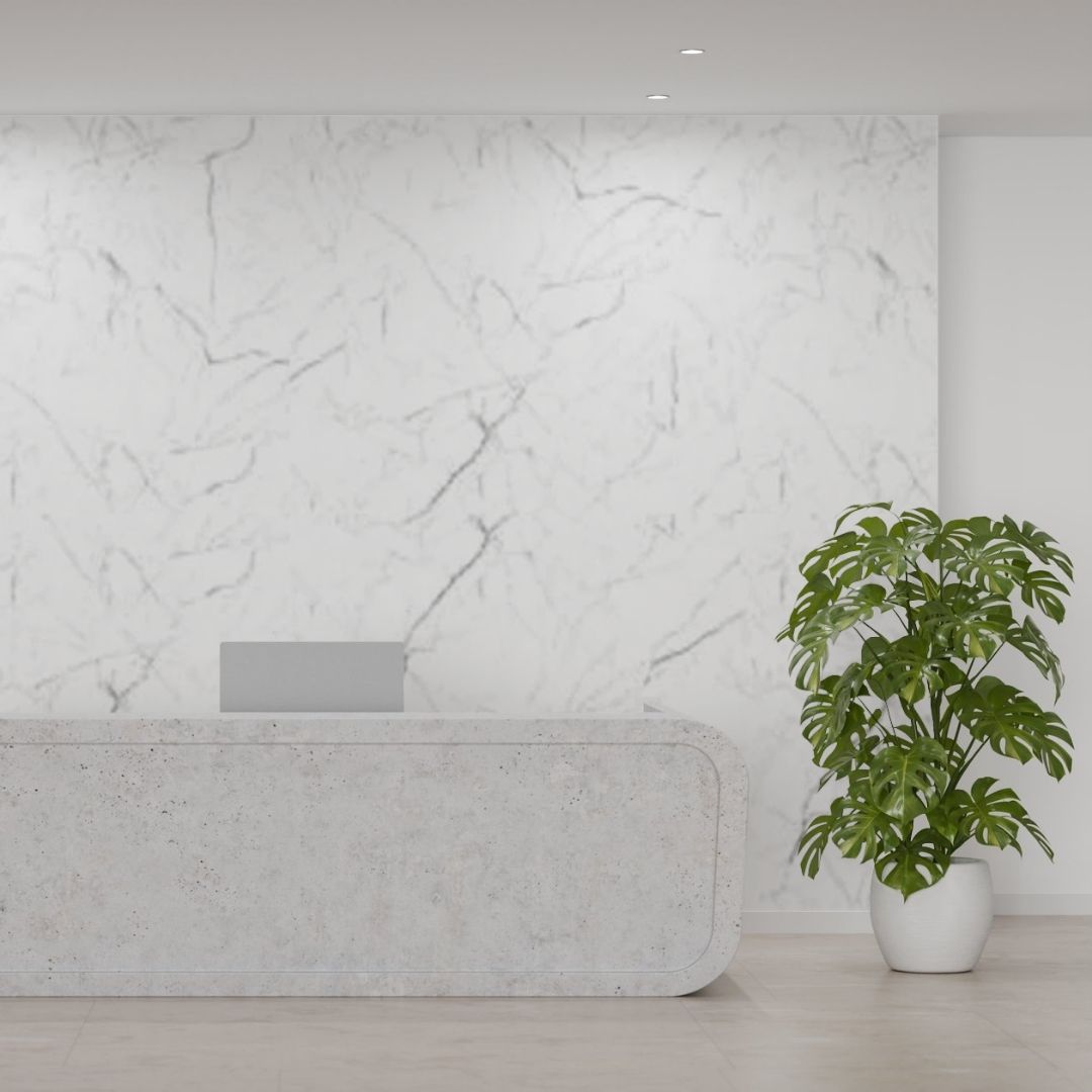 Painel de parede de mármore branco