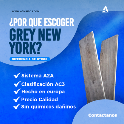 Piso Laminado Krono Swiss Grey New York - 7 mm