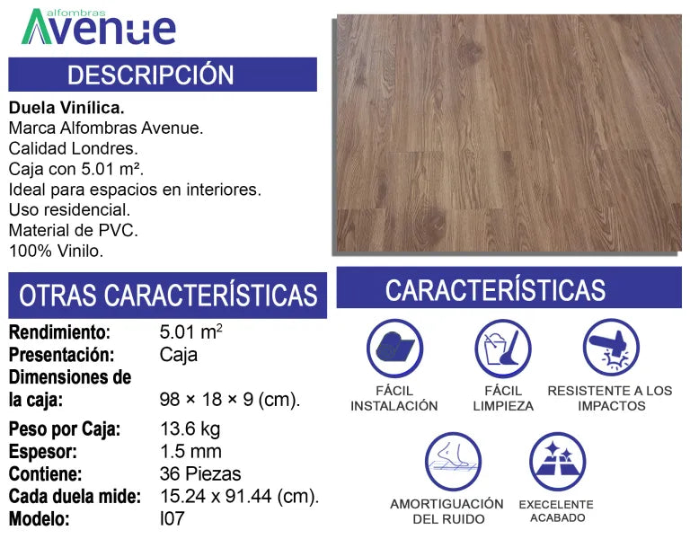 Duela Vinílica TAO 2067 (Caja de 5 m²).